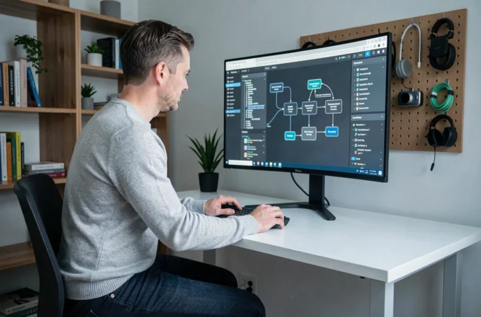 Développeur télétravaillant sur des solutions cloud innovantes pour accélérer la transformation digitale